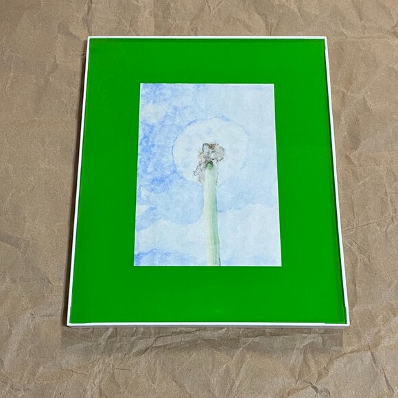 Dandelion original framed watercolor painting - Picture 3 of 4